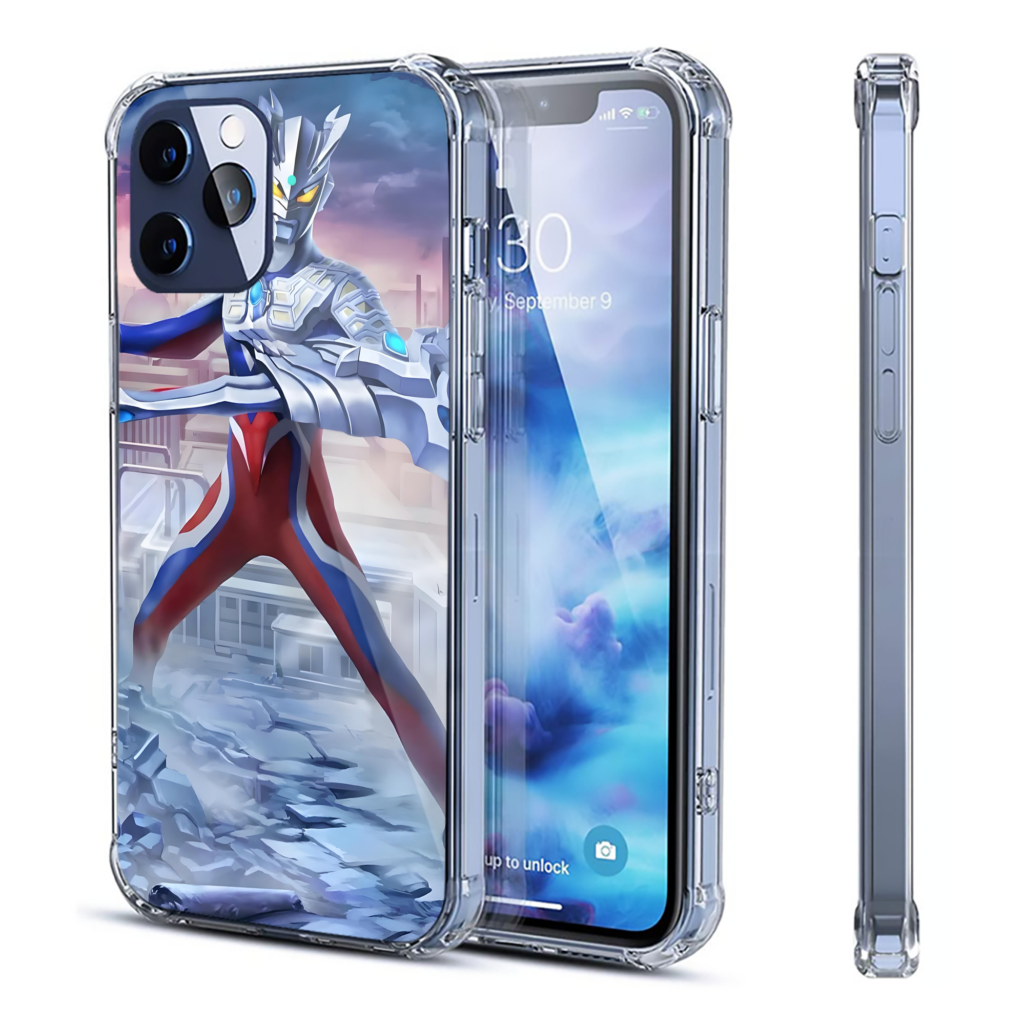 （画像用） ウルトラマン Ultraman 【iPhone 12シリーズ対応】透明スマホケース（クリアソフトケース）
